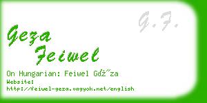 geza feiwel business card